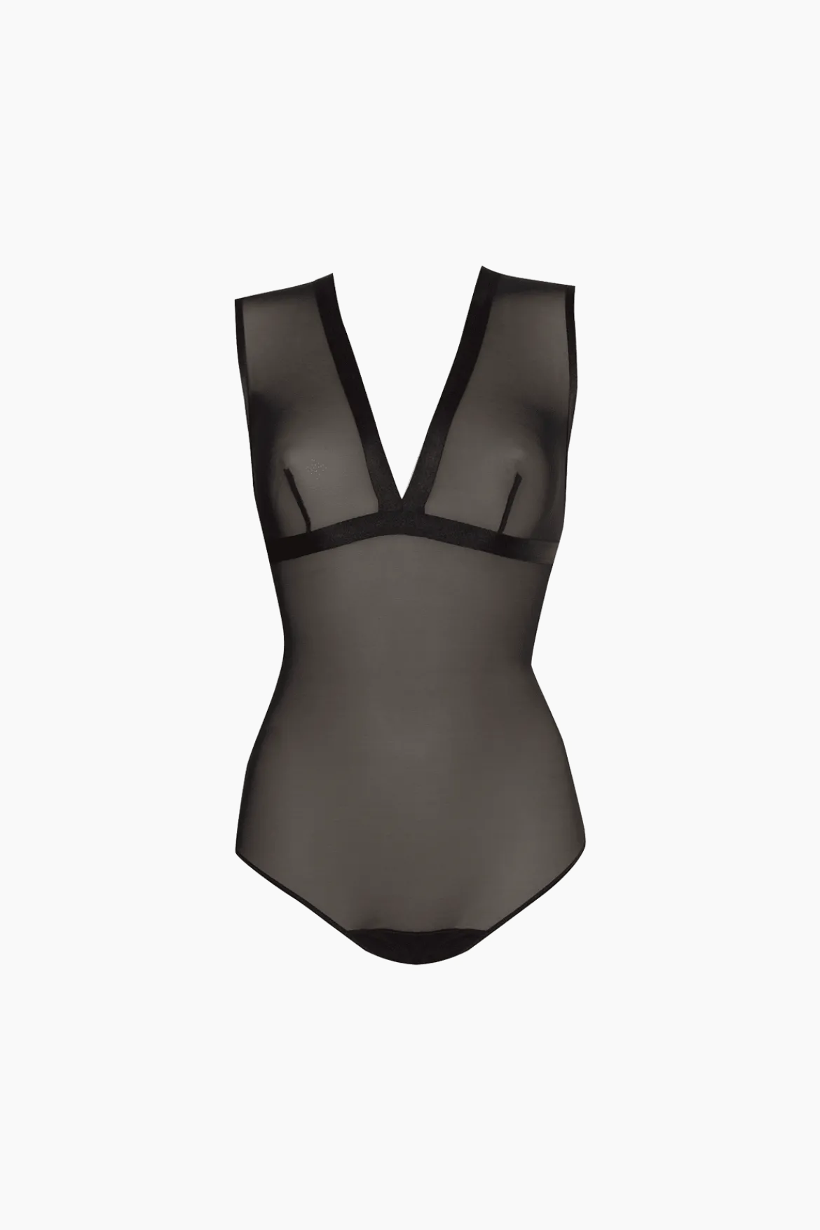 Body en tulle sans manches Tulle Design - Noir