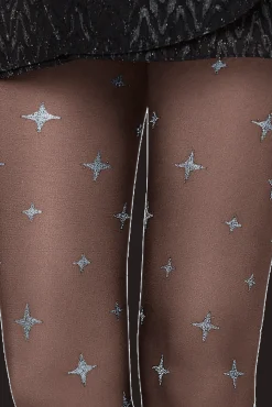 Collant Fantaisie 25D Bijoux Célestes Magic Nights - Noir ébène
