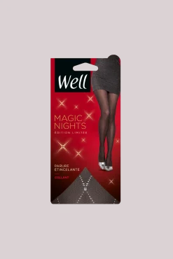 Collant Fantaisie 25D Parure Etincelante Magic Nights - Noir ébène