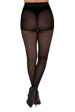 Collant Fantaisie Losanges Couture Magic Nights - Noir ébène