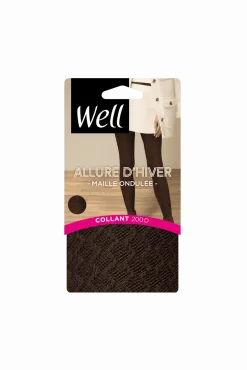 Collant Maille Ondulée 200D Allure d'Hiver - Chocolat