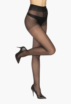 Collant Transparent 19D Elastivoile Satiné - Noir