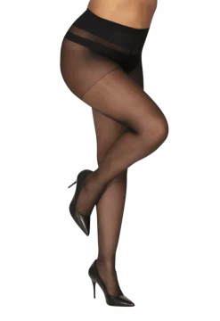 Collant Transparent 15D Grandes Tailles Elastivoile Résistant - Noir