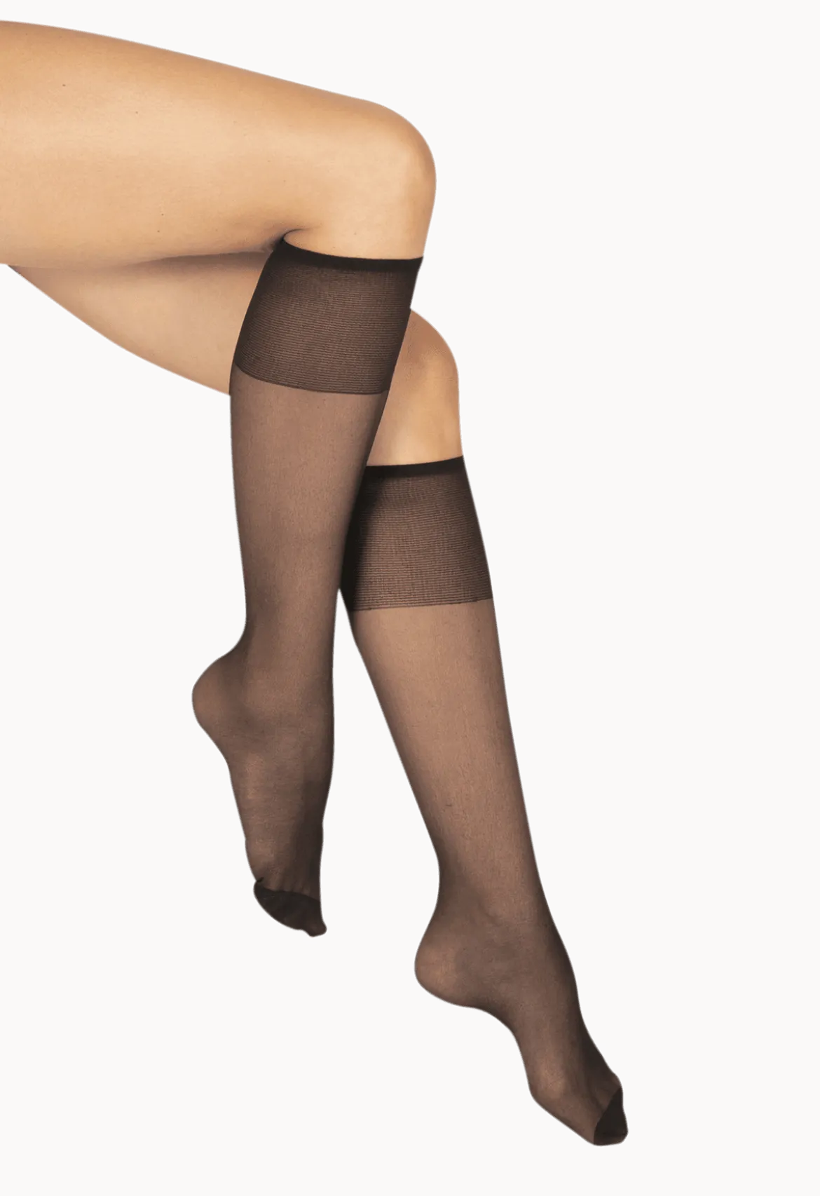 Lot de 4 paires de Mi-Bas Transparents 20D - Noir