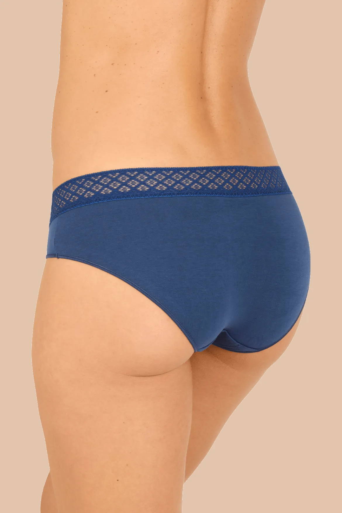 Lot de 3 Slips - Trio Dentelle Coton - Nuit étoilée / rose bonbon / blanc