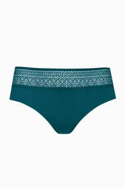 Lot de 3 Slips - Trio Modal - Vert paon / noir / soie