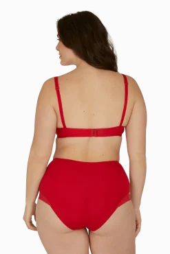 Shorty taille haute Tulle Design - Rouge ardent