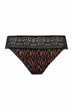 Slip brésilien dentelle et microfibre L'irrésistible - Fauve