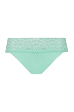 Slip brésilien dentelle et microfibre L'irrésistible - Vert amande