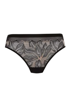 Slip Brésilien Nymphéas - Noir