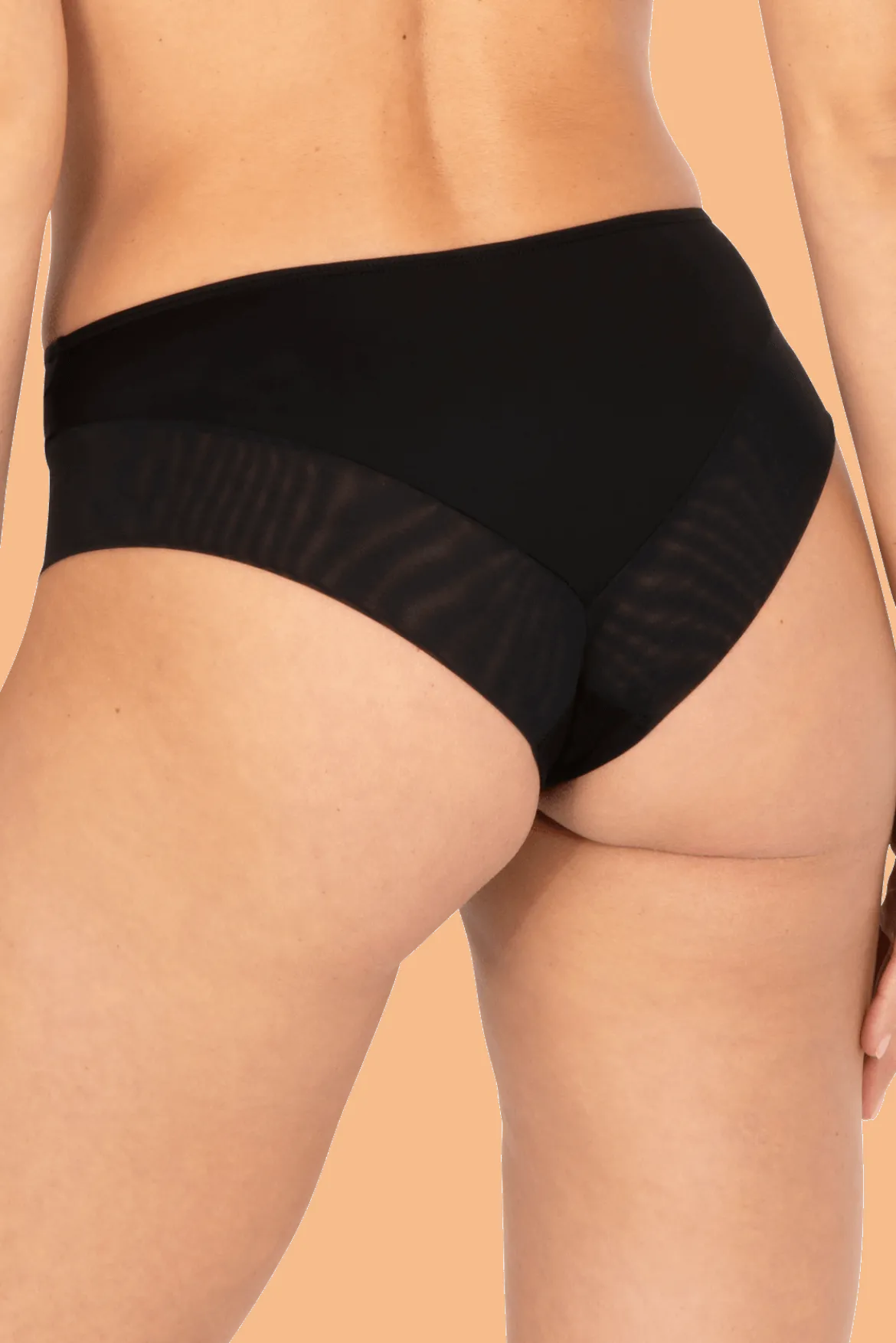 Slip brésilien Tulle Design - Noir