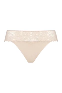 Slip Résille Florale - Nude