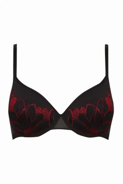 Soutien-gorge à coques Nymphéas - Noir / rouge