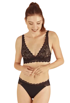 Soutien-gorge sans armatures Dentelle Audacieuse - Noir
