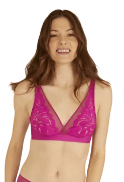 Soutien-gorge sans armatures Dentelle Prodigieuse - Fuchsia