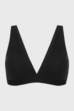 Soutien-gorge sans armatures Tulle Design Coton - Noir