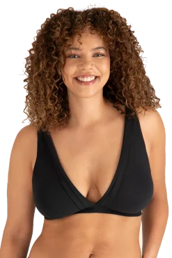 Soutien-gorge sans armatures Tulle Design Coton - Noir