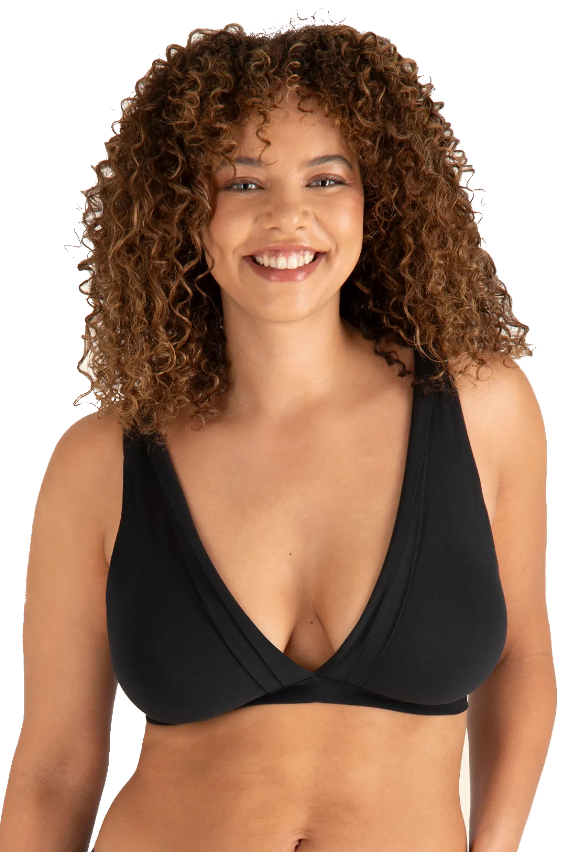 Soutien-gorge sans armatures Tulle Design Coton - Noir