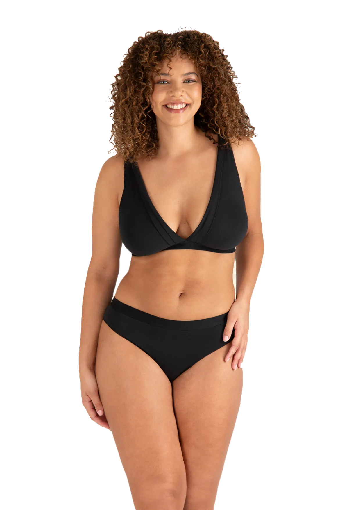 Soutien-gorge sans armatures Tulle Design Coton - Noir