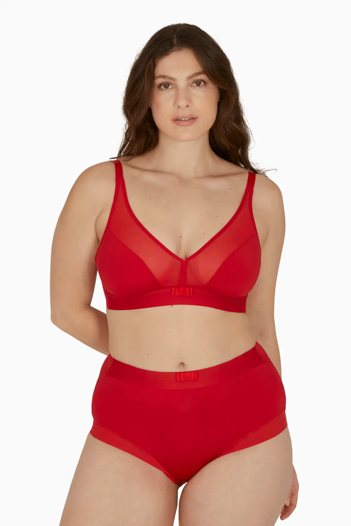Soutien-gorge sans armatures Tulle Design - Rouge ardent