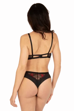 Tanga Nymphéas - Noir / Rouge