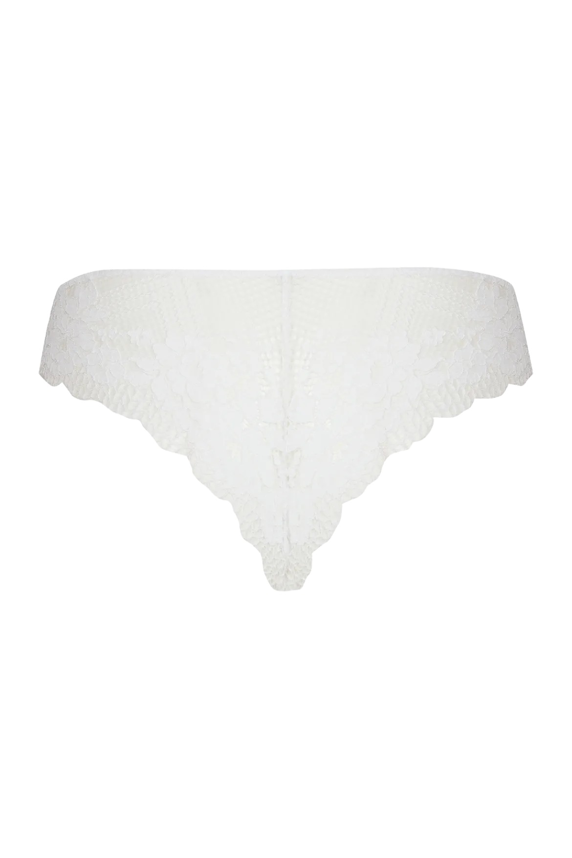 Tanga Résille Florale - Blanc